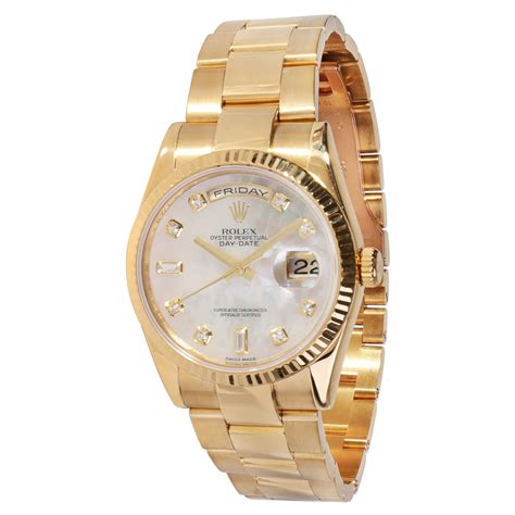 rolex men's 118238 day-date analog automatic 18kt yellow gold watch